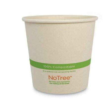 WORLD CENTRIC No Tree Paper Bowls - 24 oz - Natural, 500PK WORBOSU24